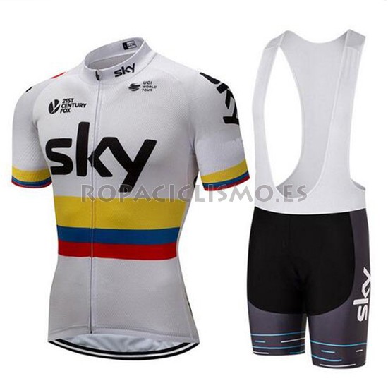 2018 Maillot Sky Tirantes Mangas Cortas Campione Colombia